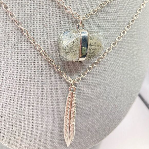 Silver multi strand layered pendant necklace - Picture 2 of 3